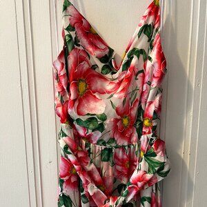 Alice + Olivia floral cowl neck midi dress